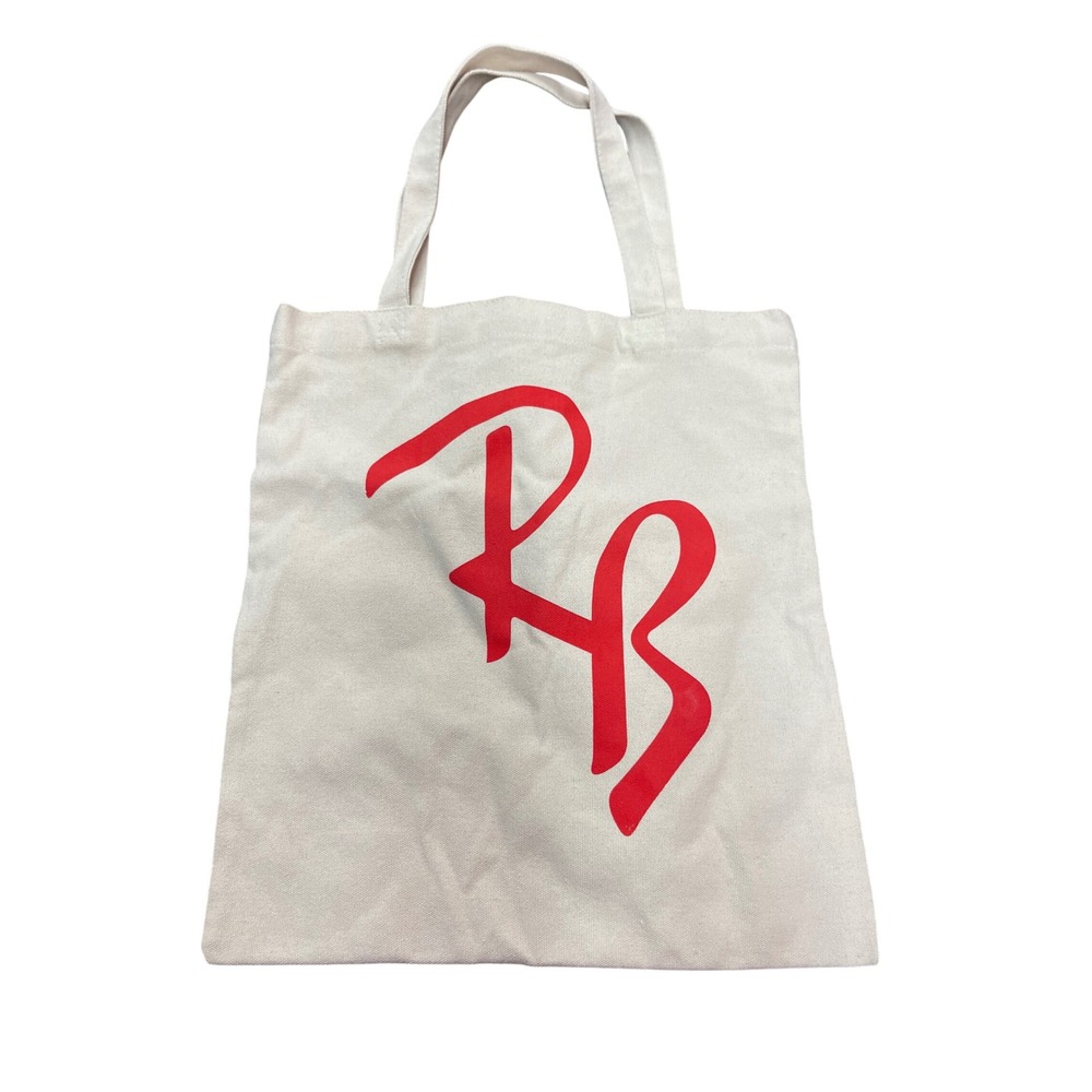 Ray-Ban Canvas Tote Bag Cream Red Logo Reusable Shopping Bag